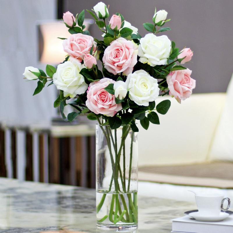 Fake Flower Artificial Decoration Rose Living Room Fake Flower Artificial Decoration Rose Living Room Dry Bouquet Arrangement Table Vase
