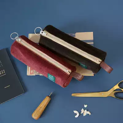 NTMY heavy washed corduroy two-tone pencil bag spot]