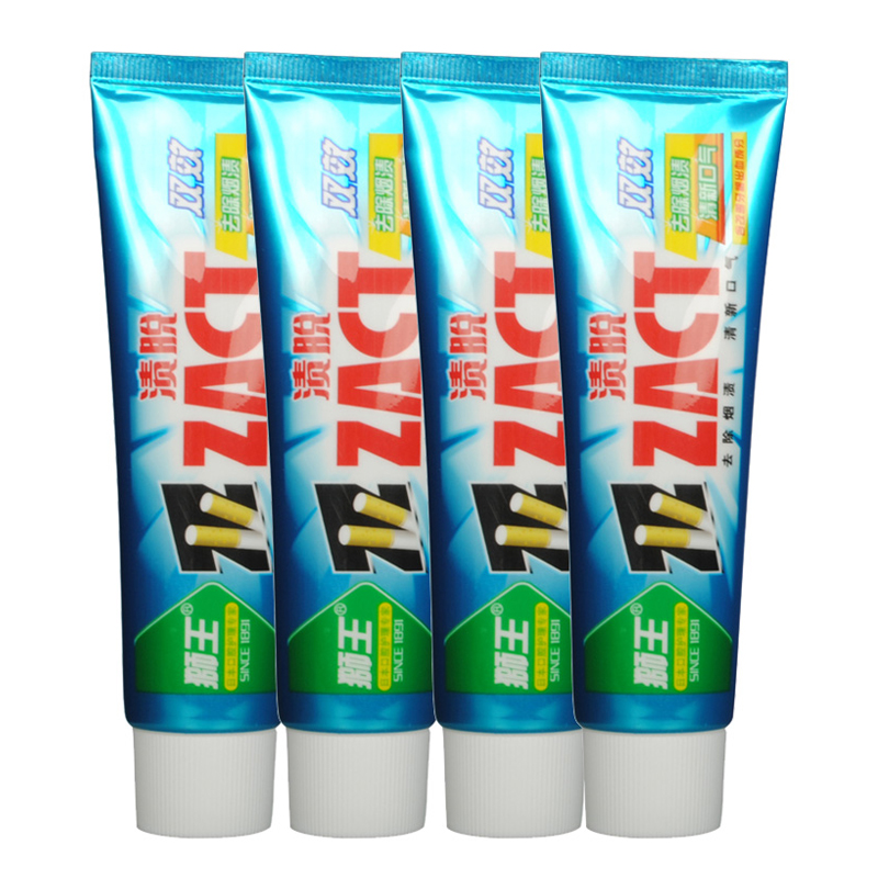 LION狮王ZACT渍脱双效牙膏套装90G*4去烟渍茶渍美白去黄清新口气