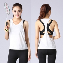 Summer new lightweight breathable sports vest womens gym running fitness work-type small blouse running suit top