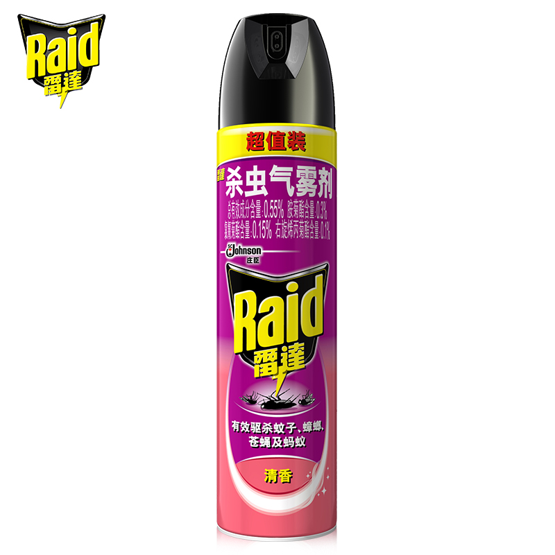 Raid/雷达杀虫气雾剂600ml害虫蚊子苍蝇蟑螂灭虫强效除虫杀虫清香