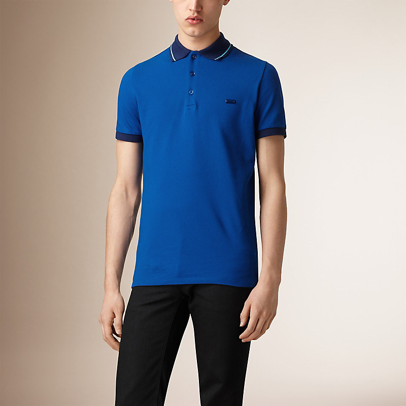 BURBERRY/博柏利对比镶边装饰 Polo 衫 39757561