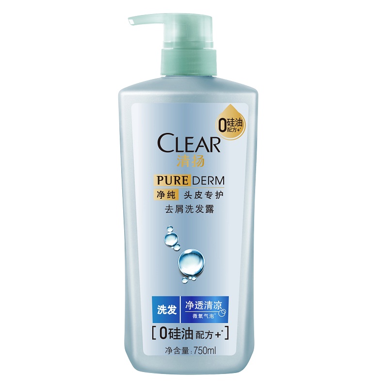 【天猫超市】清扬净纯头皮专护 去屑洗发露 洗发净透清凉 750ml