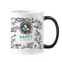 Fleurs de Pâques Flowers Colorful Egg Bird Nest Mark Cup Heated Discoloration Coffee Cup Milk Cup Water Cup