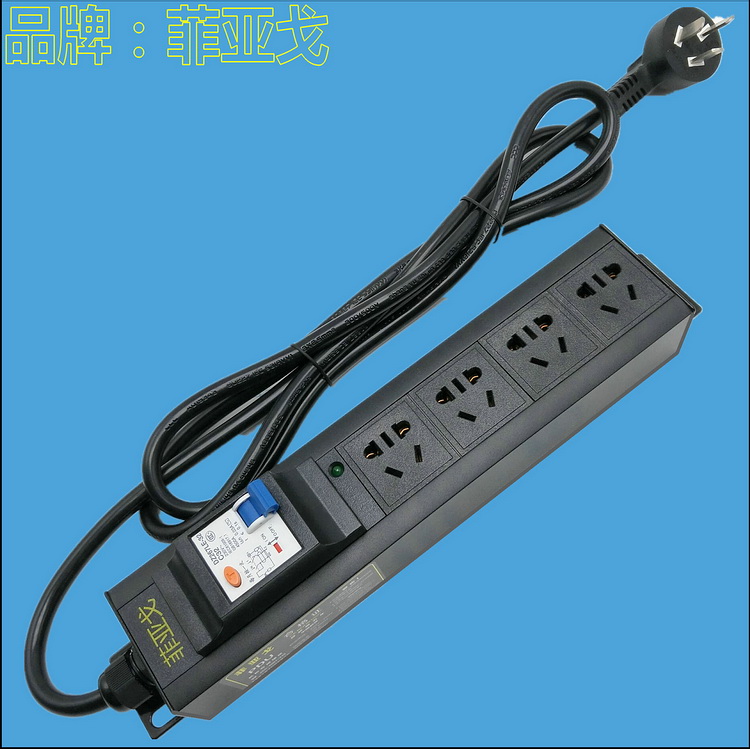 Industrial PDU Platoon Extension Cord 4 Bits 10A New National Standard 5 Holes Home Socket With Earth Leakage Short Circuit Overload Protection