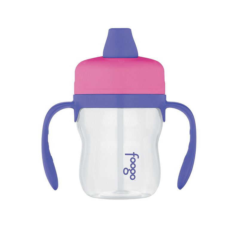 美国膳魔师Thermos foogo宝宝塑料素色学饮杯/鸭嘴杯带把手 240ml