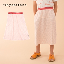 6 Fold Clear Cabin No Deback Tinycottons Girl Tightness Waist Circumference Plaid Girl Half Body Dress