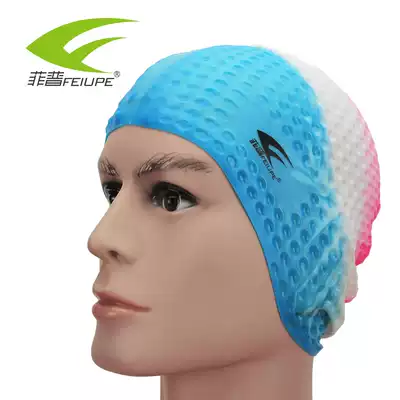 Men's silicone swimming cap male and female ear protection high elastic particles increased waterproof ear protection silicone swimming cap