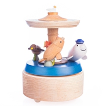 Jeancard Wooden Music Box Sending Childrens Birthday Gift Ocean Whale Hand Eight-Sound Box