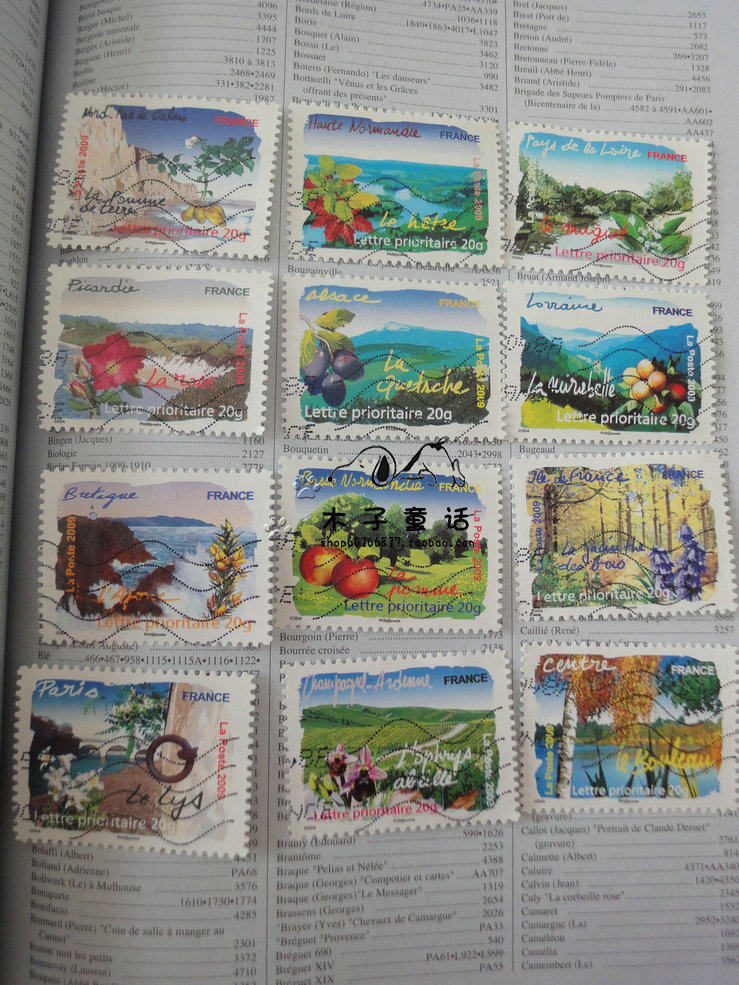France 2009 North Region-scenery and plant letdown stamps 12 All