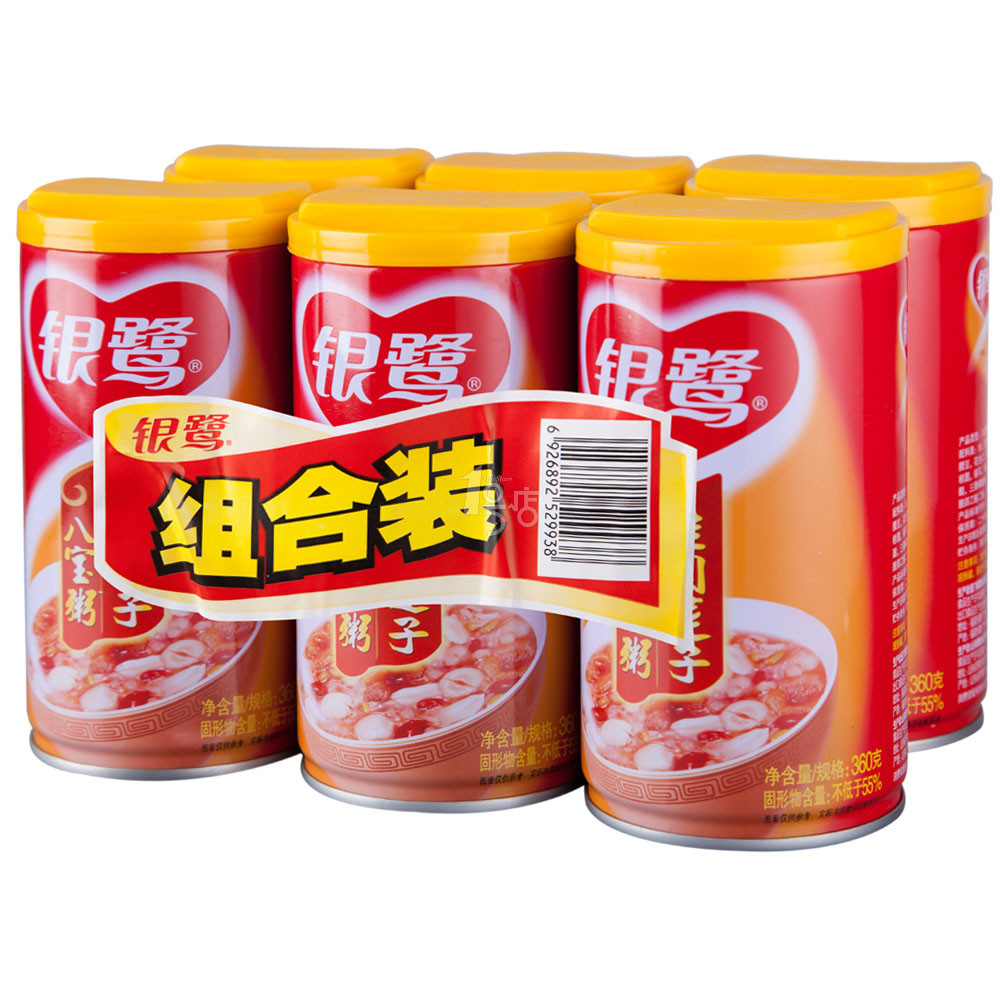 银鹭 桂圆莲子八宝粥 360g/罐（5+1）