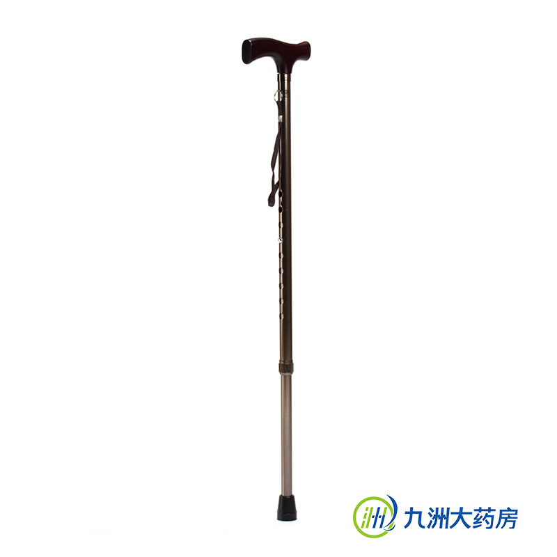 鱼跃拐杖YU821加厚铝合金家用老人可伸缩调节手杖 拐棍助行器