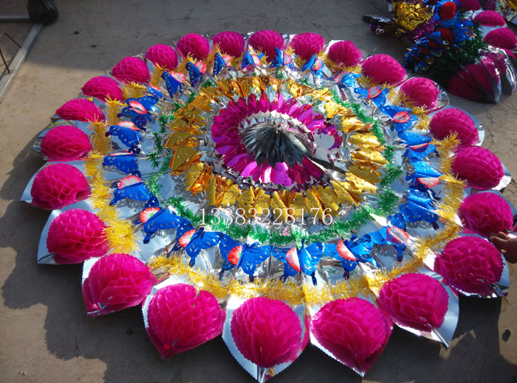 Bright Flower Circle Wholesale Funeral Supplies Bright Flower Circles High-end 2 m Bamboo Shelf Handbags Bflower Circle Sacrificial Funeral