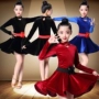 Trẻ em mới váy khiêu vũ Latin cô gái nhảy quần áo trẻ em Latin nhảy thực hành trang phục cô gái mùa thu và mùa đông tay áo dài váy công chúa mầm non