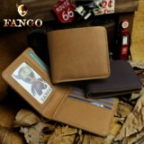 Короткий кожаный оригинальный бумажник, из натуральной кожи, воловья кожа