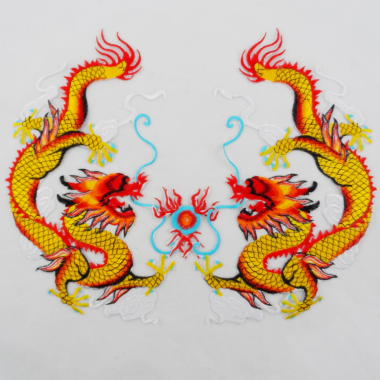 Dance clothing embroidery decal Clothing hot stickers pair of dragon embroidery stickers