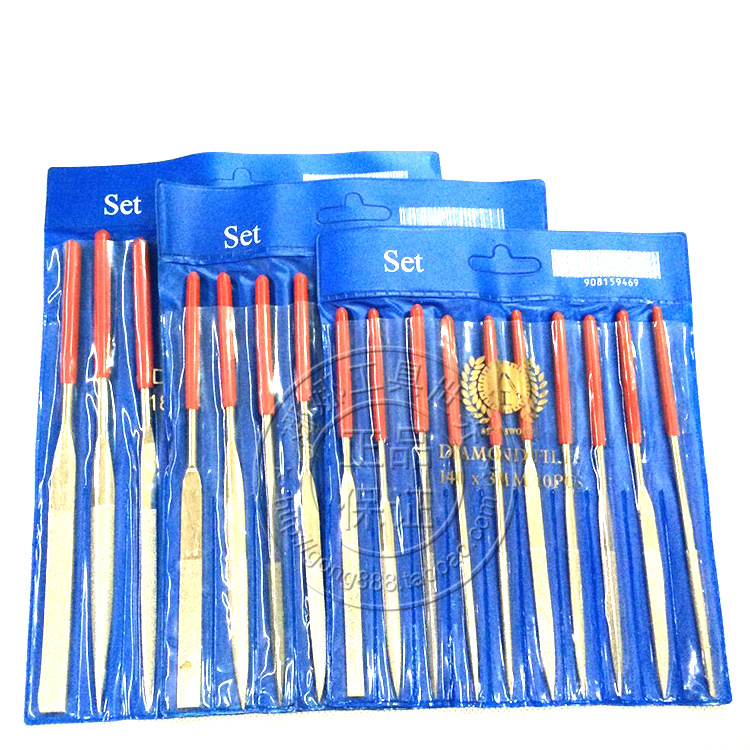 Alloy file Electroplated gold steel stone file Diamond plastic file Flat file Diamond file 3 4 5mm set