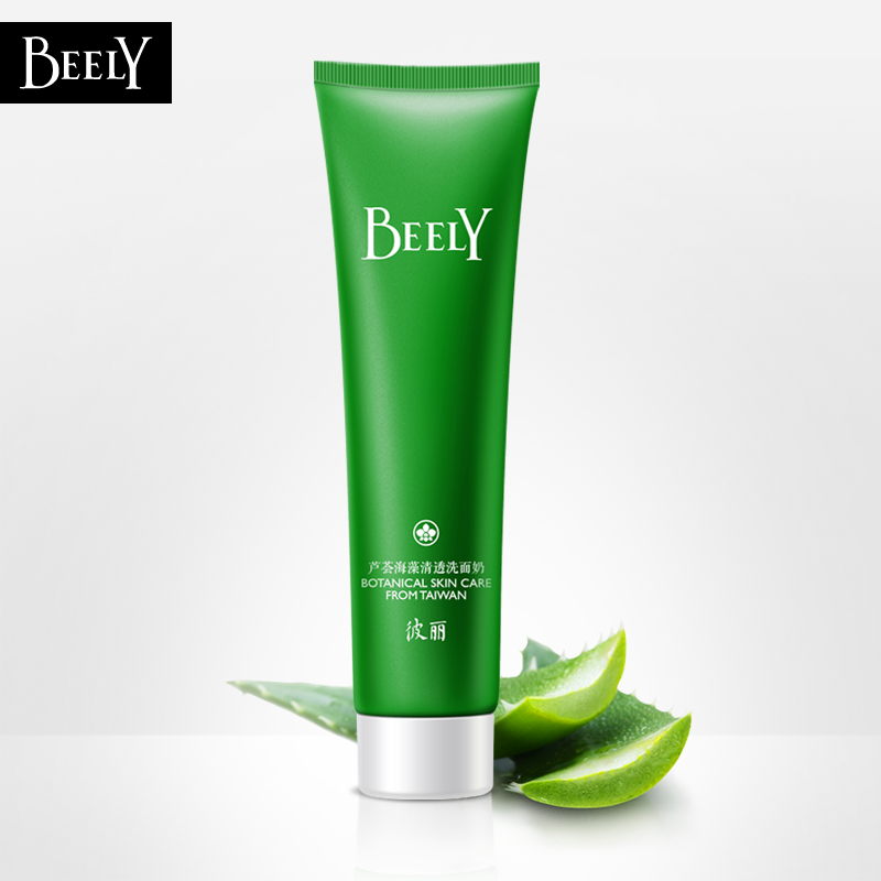BEELY/彼丽芦荟海藻清透水嫩洗面奶100ml保湿补水嫩滑去黑头洁面