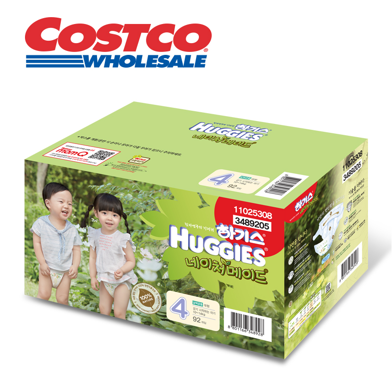 HUGGIES韩国好奇天然亲肤纸尿裤4号 92片 10~14KG 尿不湿 Costco