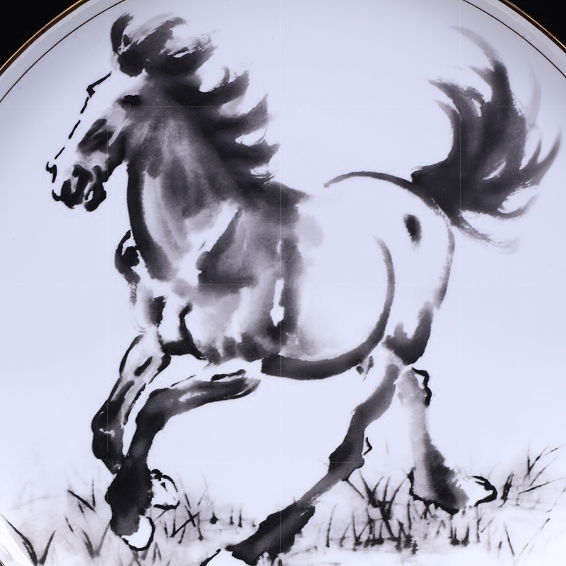 Jingdezhen ceramics see success by modern Chinese style living room decoration hanging dish dish dish handicraft