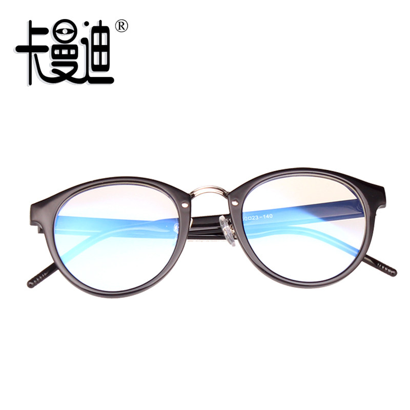 Anti-blue light round frame glasses Men's and women's eye protection glasses radiation-proof computer glasses available plus money for myopia lenses 
