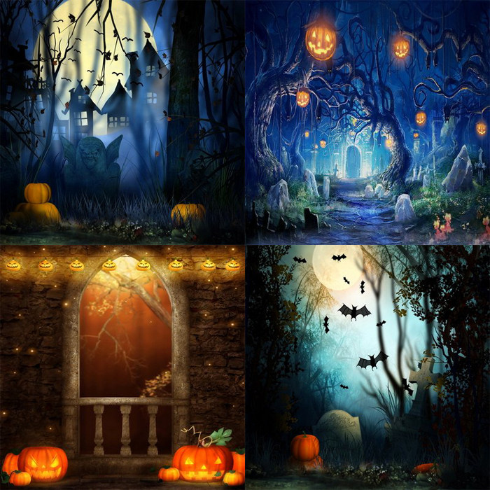 New Halloween background busts Props Pumpkins for a True Gathering party themed photo Write a true child background