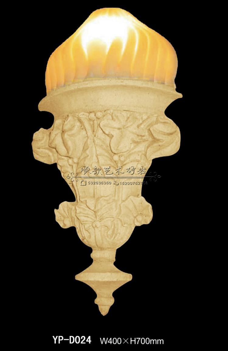 Shinxin sandstone relief murals Roman columns garden sculpture flowerpot spray lights torch wall lights D024