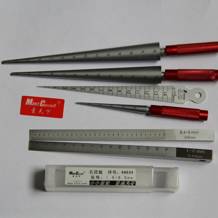Supply Tianxia brand taper feeler gauge 0 4 ~ 15mm slope gauge aperture gauge 1 ~ 45mm cone hole ruler