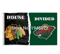 Chicago Blackhawks VS Minnesta Wild Divided House Flag 3X5F