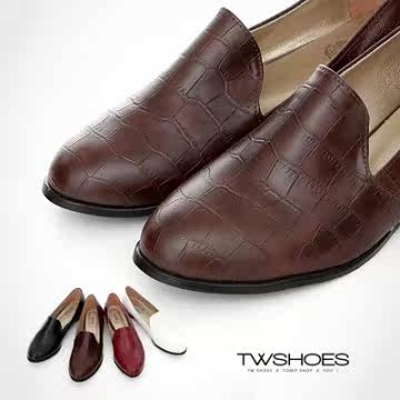 台湾官网直邮进口【TW Shoes】鳄鱼皮纹压纹乐福鞋-K120B2036