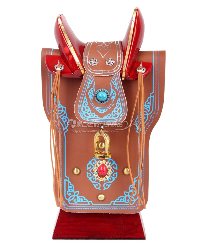 Saddle Sub Crafts Gift Hem Accessories Genuine Leather Pendulum Pieces Mongolian Character Handicraft Furnishing Simulation Saddle