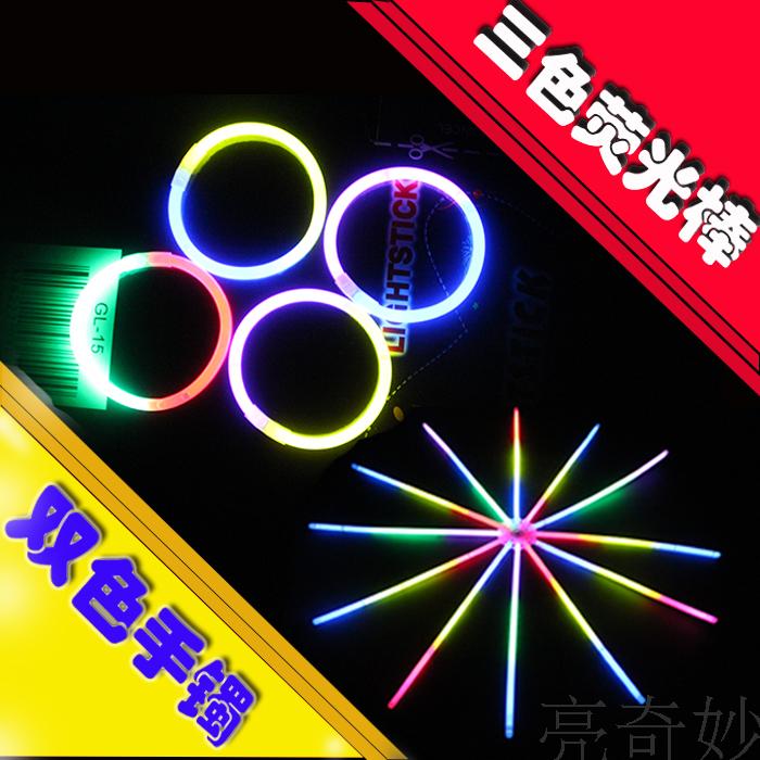 Concert party Annual Meeting bar supplies cold light two-color fluorescent stick luminous stick large six-inch fluorescent stick
