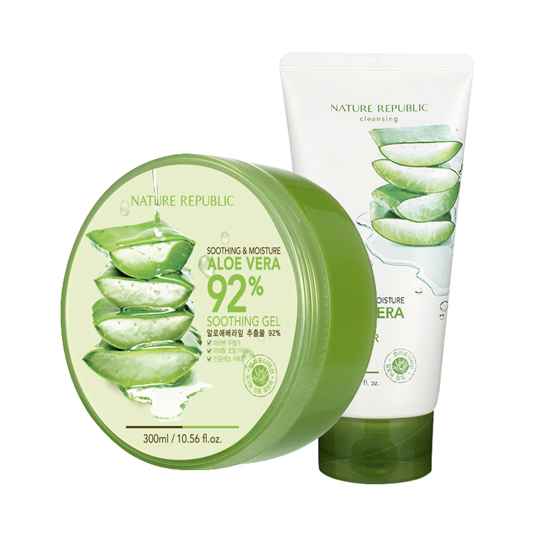 Nature Republic自然乐园 芦荟洗面奶150ml+芦荟胶300ml 补水保湿