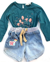 712 spot Children girls baby summer long sleeved clothes childrens shorts
