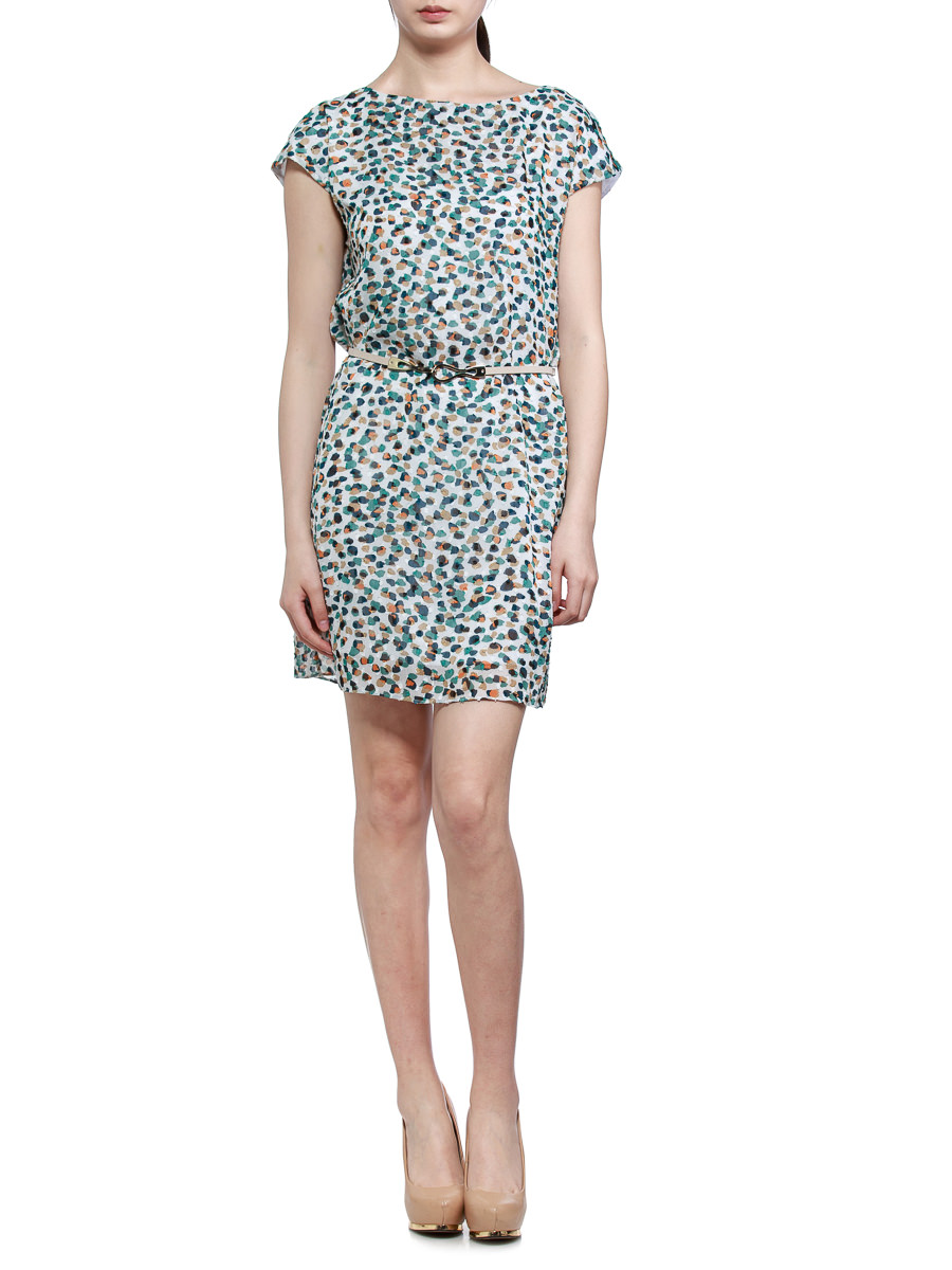 THEOPHILE 彩色艺术波点连衣裙