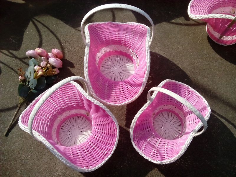Home decoration flower arrangement basket flower ware wedding bridesmaid flower girl petal basket rattan portable dance basket fruit basket