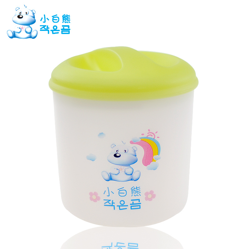 小白熊 婴儿食物保鲜杯 幼儿储存杯 宝宝餐具用品09056绿色
