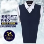 Đàn ông trung niên mùa thu và mùa đông vest vest vest Cha quần áo mùa đông dưới áo len vest cổ chữ V không tay đan áo khoác nam giả vest