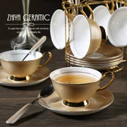 Vàng địa phương cao cấp xương châu Âu tách cà phê Trung Quốc đặt Anh retro phong cách hoàng gia sáng tạo tách trà chiều - Cà phê