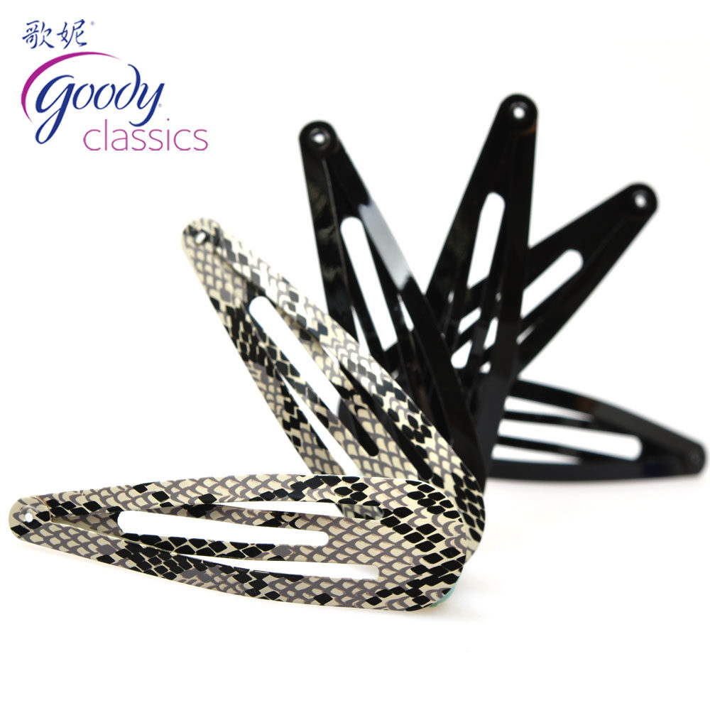 Goody/歌妮进口美国发饰 优雅蛇纹印花水滴夹 发夹 流海夹大号6个