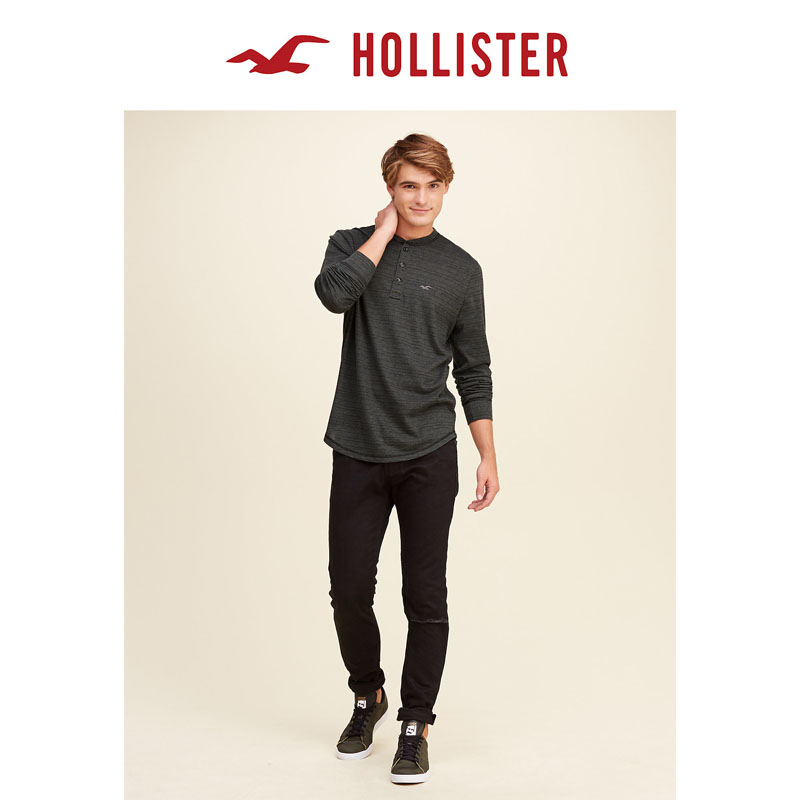 Hollister 标识图样平针织亨利式上衣 男 97253