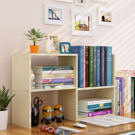 Bookshelf rack simple table student with children's small bookshelf office book desktop storage dormitory bookcase combination