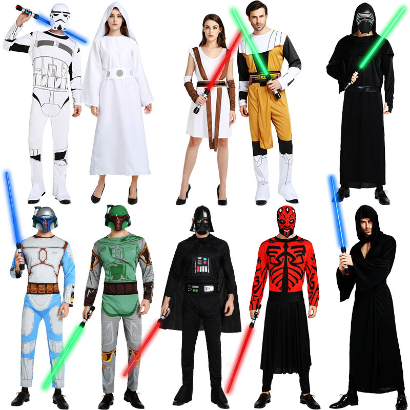 Halloween Costume Star Wars Cosplay Adult and Children Darth Vader Costume White Trooper Red Devil Black Jedi Warrior