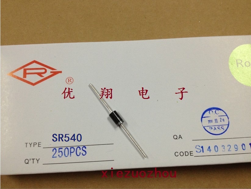 RG Shortky rectifier diode SR540 5A 40V (250 boxes = $70)