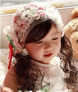 包邮女童女宝宝假发发带卷发刘海公主发饰假发发饰1-2-3-4岁