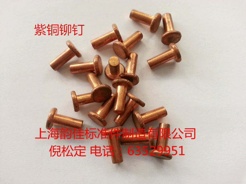 Red copper solid flat round head rivet GB109 red copper flat head rivet M8 *L Series kg price