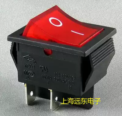 Shanghai upper open rocker switch KCD4 KCD2-21NC 16A 4 feet with light red 220V