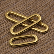 Brass egg buckle Pure copper mouth word buckle Oval ring Seamless casting Pet collar adjustment buckle Luggage hardware accessories