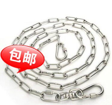Lengthened 304 stainless steel traction gold wool dog chain Tibetan mastiff dog chain iron chain large small and medium dog bolt dog chain