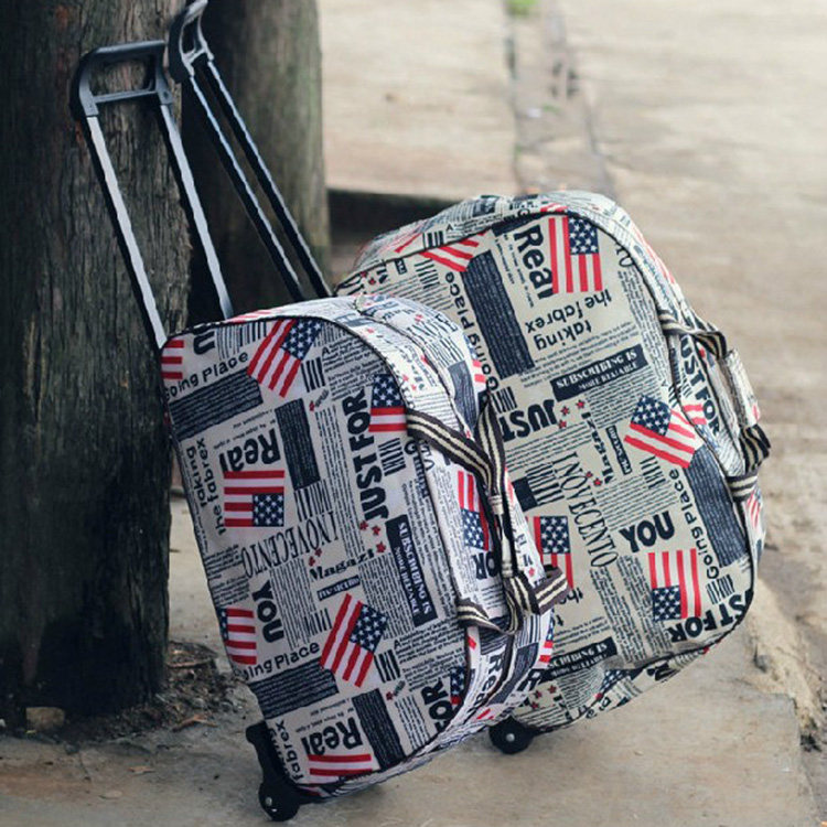 Korean version Short travel bag Hand pull rod bag student suitcase boarding bag for men and women large capacity bags-Taobao